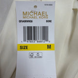 Michael Kors Womens Bone Pleated Long Sleeve Blouse Elegant Chic Sz M