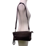 Travelon Women’s Brown Quilted Adjustable Strap RFID Protection Crossbody Bag