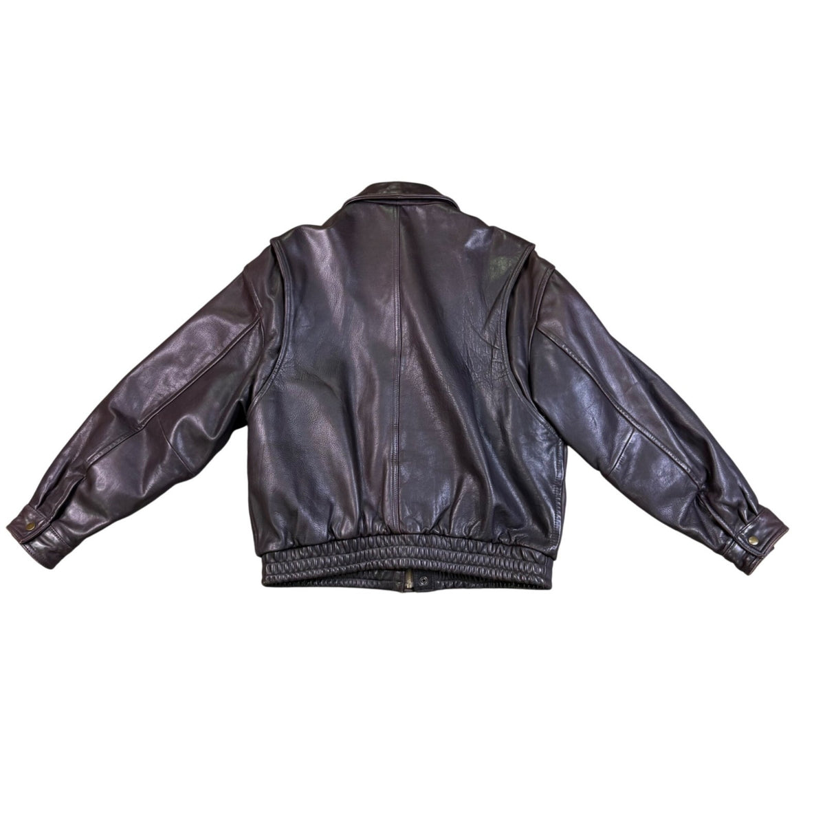 Banana Republic Mens Brown Leather Bomber Jacket Vintage Style Durable Size 42