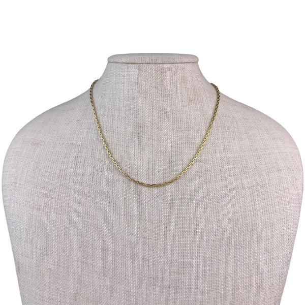 Gold Tone Womens Chain Necklace Adjustable Hook Clasp Lightweight Elegant Piece
