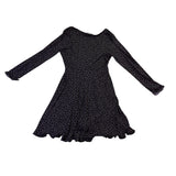 Gilli Womens Black Floral Wrap Dress Long Sleeve Midi Length Ruffle Hem Size M