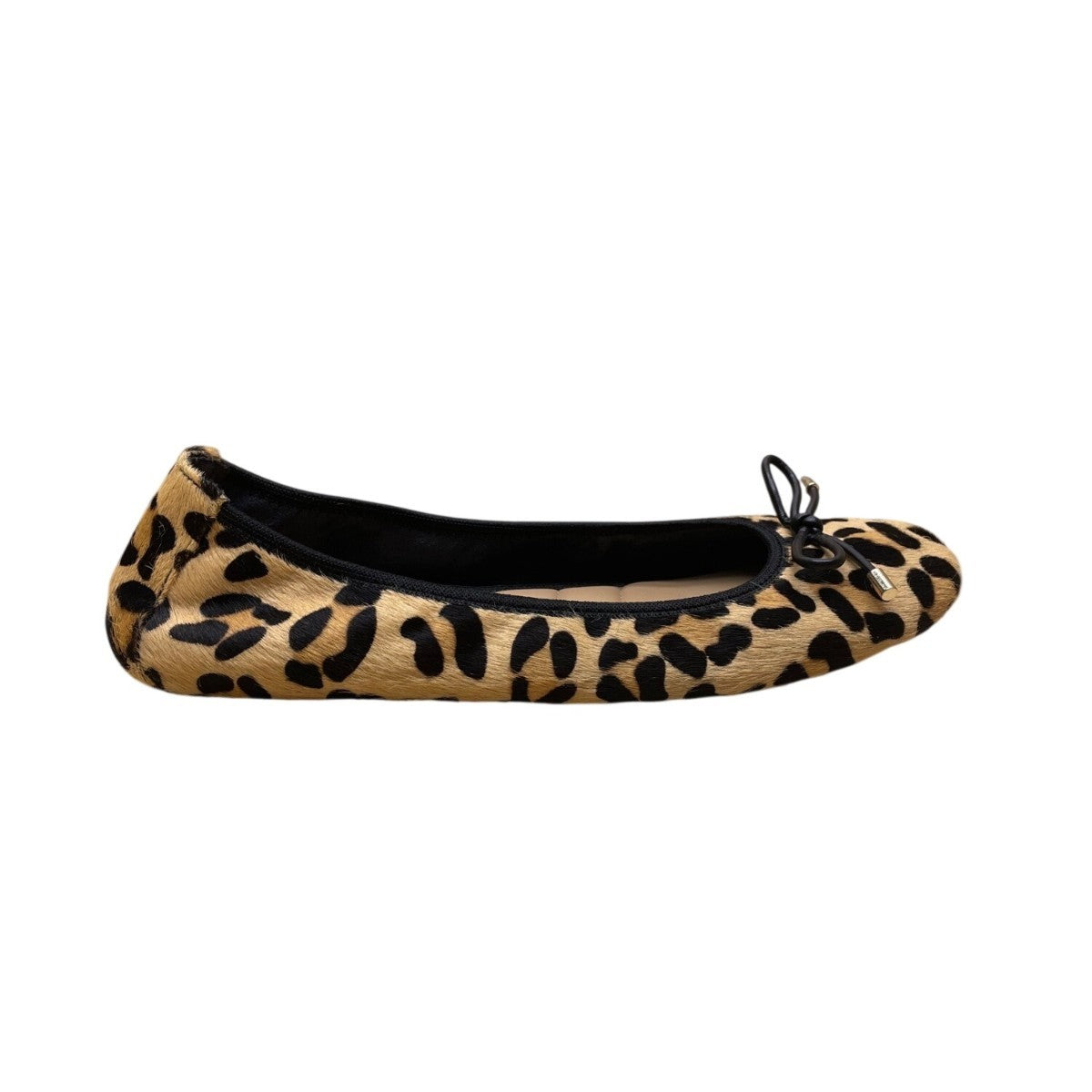 Me Too Women’s Brown & Black Leather Animal Print Halle Ballet Flats Size 9M