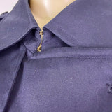 Navy Double-Breasted Womens Trench Coat Long Belted Cotton Blend Timele