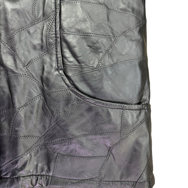 Tudor Court Womens Black Leather Button-Up Jacket Elegant Outerwear Size PL