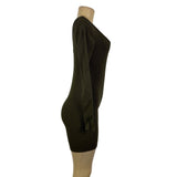 Fashion Nova Womens Olive Ribbed Long Sleeve Snatched Romper Rayon/Spandex Sz XL