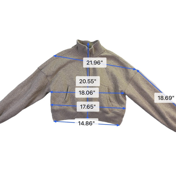 Abercrombie & Fitch Womens Gray Cropped Half-Zip Sweatshirt Size S