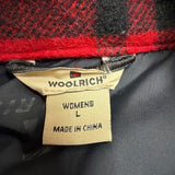 Woolrich Womens Red & Black Plaid Peacoat Double Breasted Jacket Size L