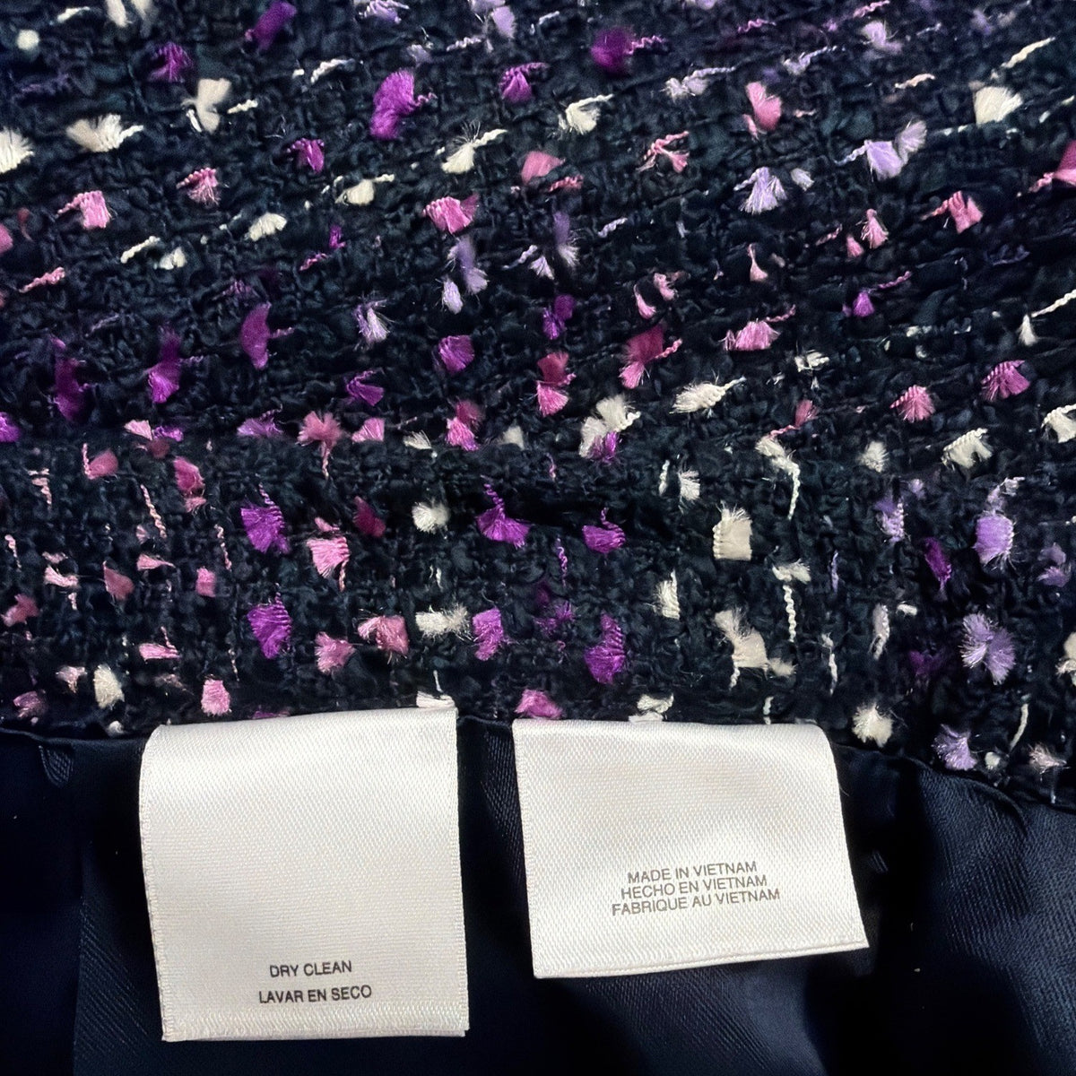 Albert Nipon Womens Purple/Black Tweed Skirt Suit Size 4