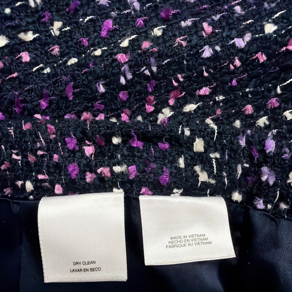 Albert Nipon Womens Purple/Black Tweed Skirt Suit Size 4