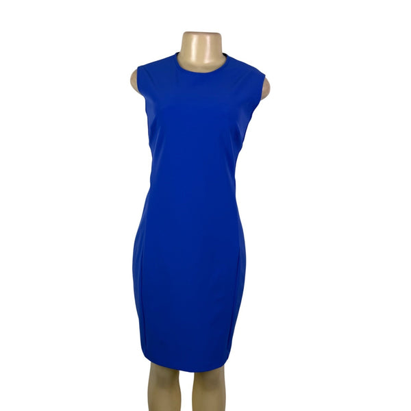 Of Mercer Womens Blue Sleeveless Sheath Dress Size 10