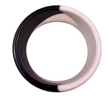 Vintage Black & White Lucite Mod Style Bangle Bracelet Retro Look