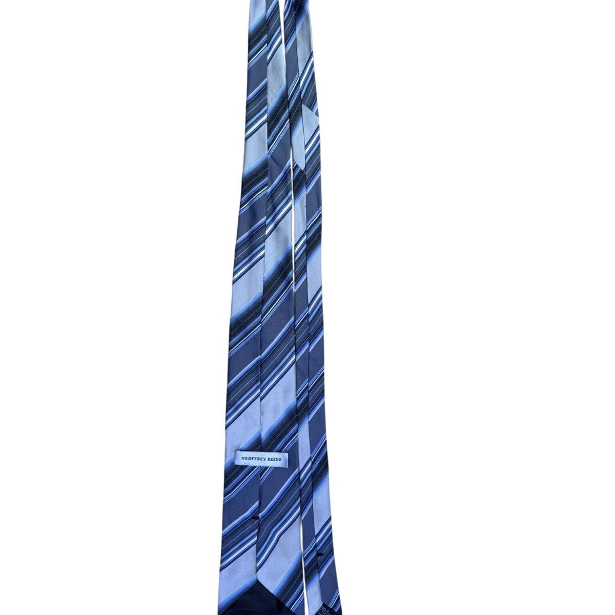 Geoffrey Beene Mens Blue Striped Silk Necktie Versatile Formal Business Wear