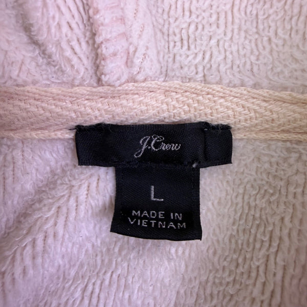 J.Crew Mens Beige  Cotton Hoodie Zip-Up  Casual Lightweight With Pockets Size L