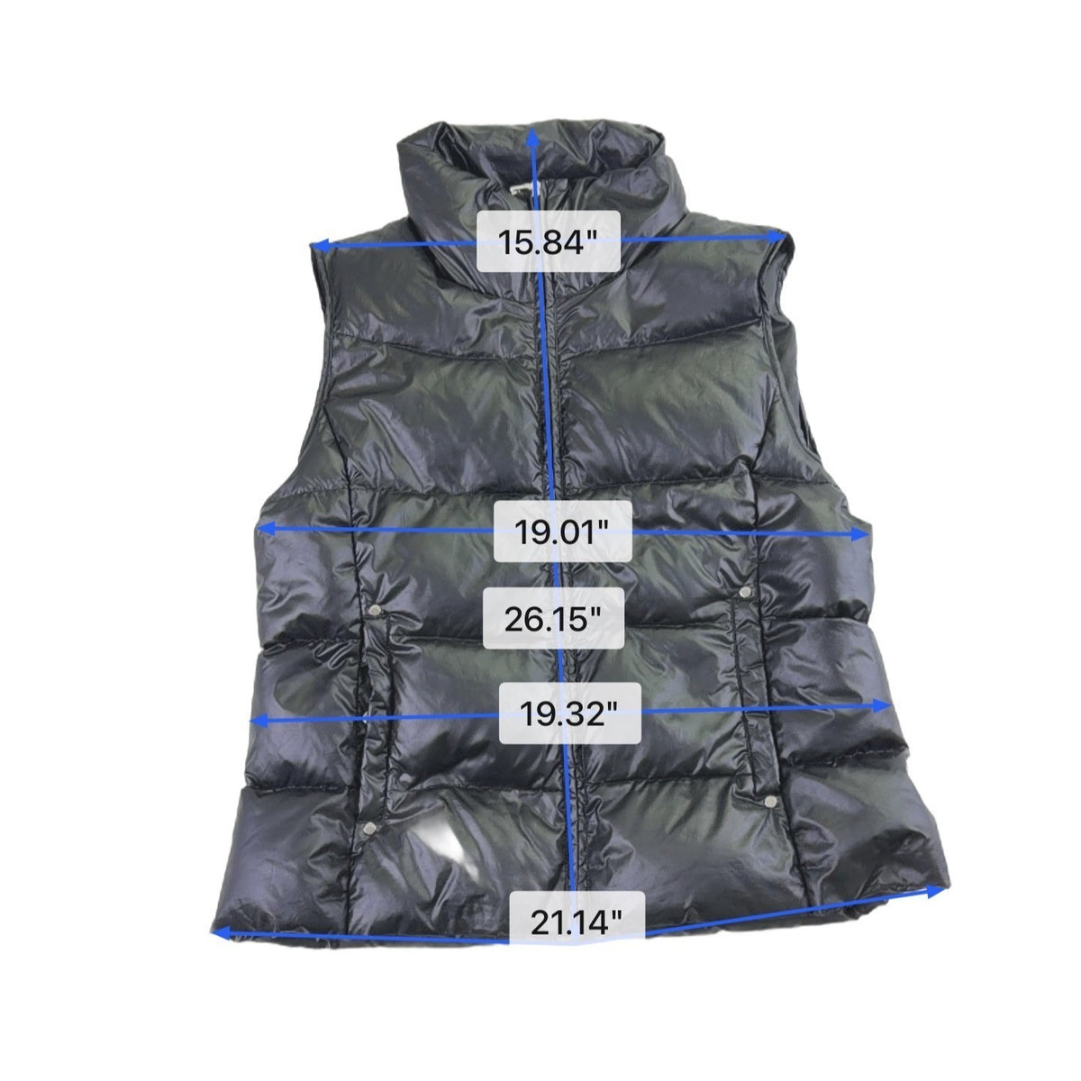Chaps Womens Black Puffer Vest Lightweight Quilted Sleeveless Size M