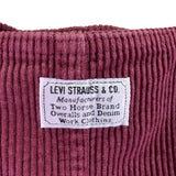 Levis Womens Burgundy Cotton Corduroy Button-Front Overall Midi Dress Size M