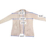 Appleseeds Womens Beige Open Front Cardigan Sweater With Pockets Size 1X