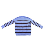 Loft Womens Light Blue & Brown Knit Striped Pullover Sweater Size XL