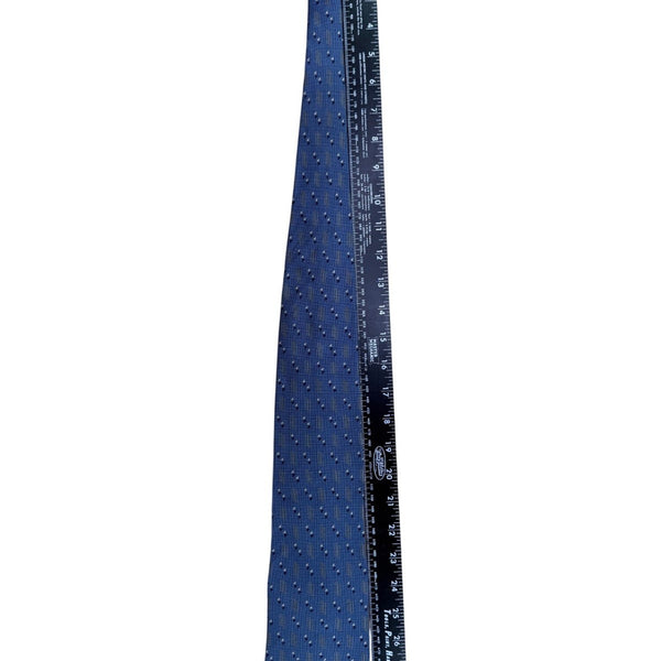 Neo Bill Blass Mens Blue Silk Patterned Necktie Diamond Motif Made In Mexico