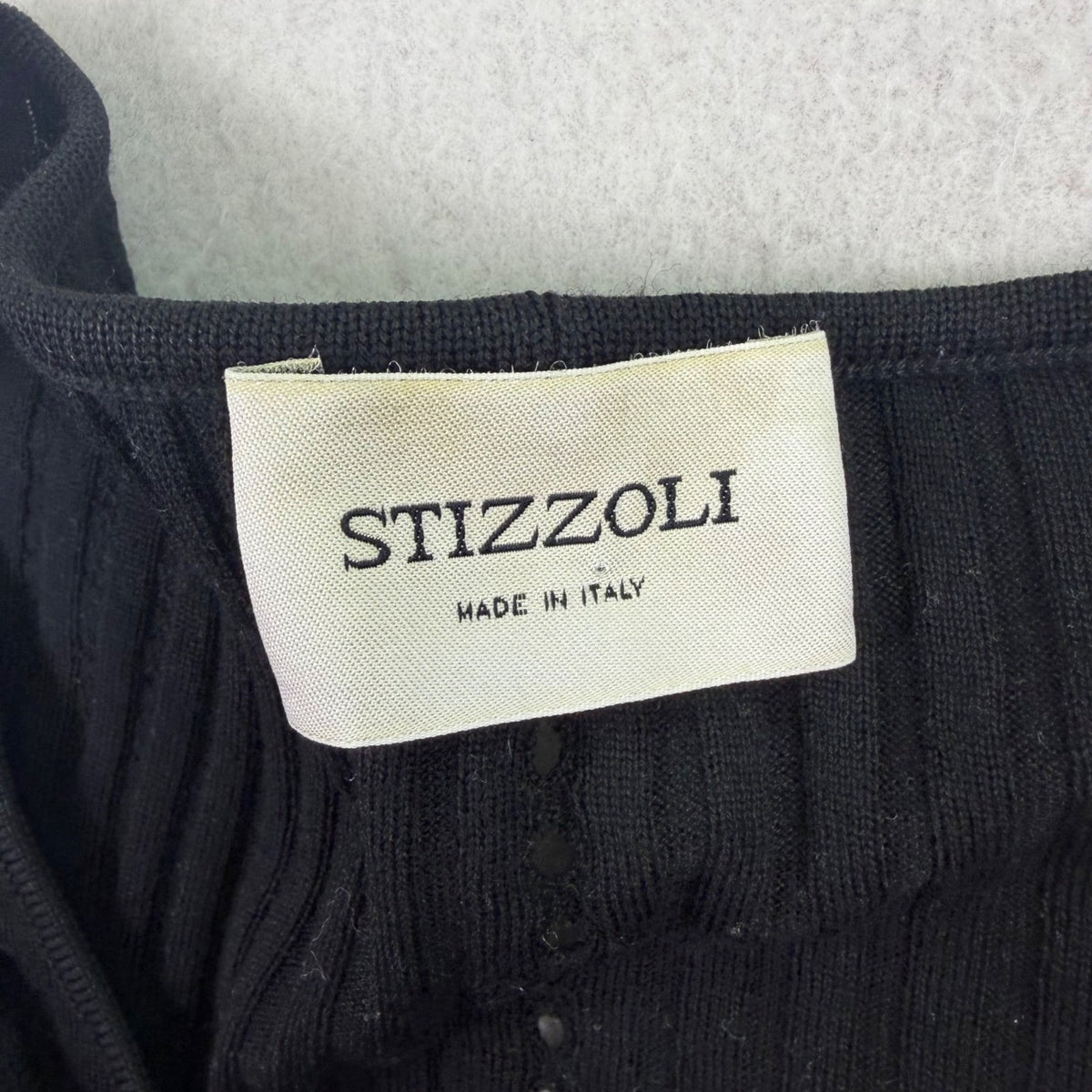 Stizzoli Womens Black Knit Ruffled Edge Cardigan Size M