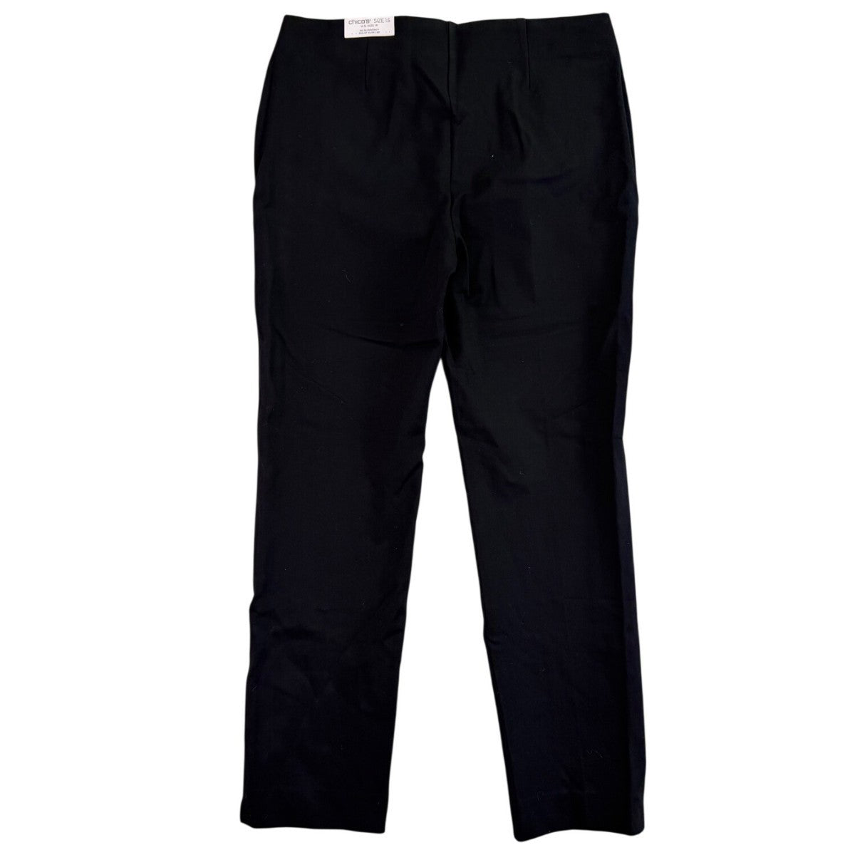 Chicos Womens Black Slim Fit Pants Zipper Pockets Size US 10