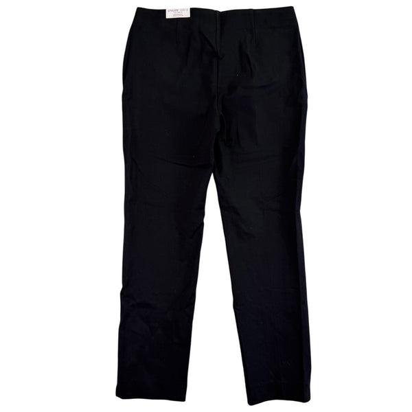 Chicos Womens Black Slim Fit Pants Zipper Pockets Size US 10