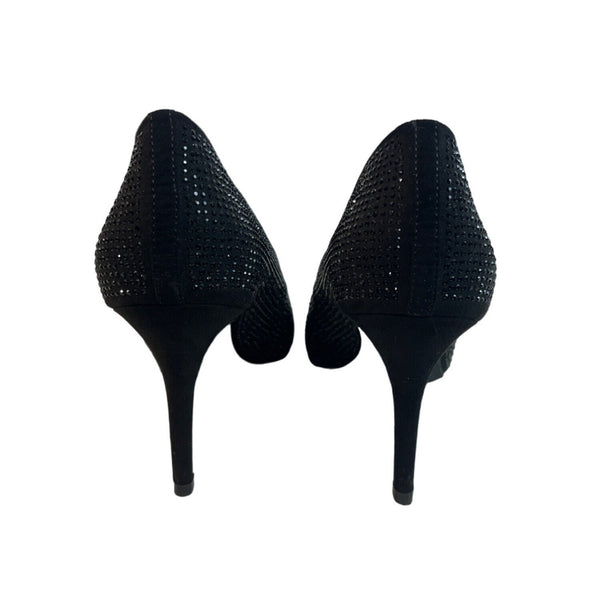 14Th & Union Women’s Fashion Stiletto Black Rhinestone High Heel Pumps Sz 9