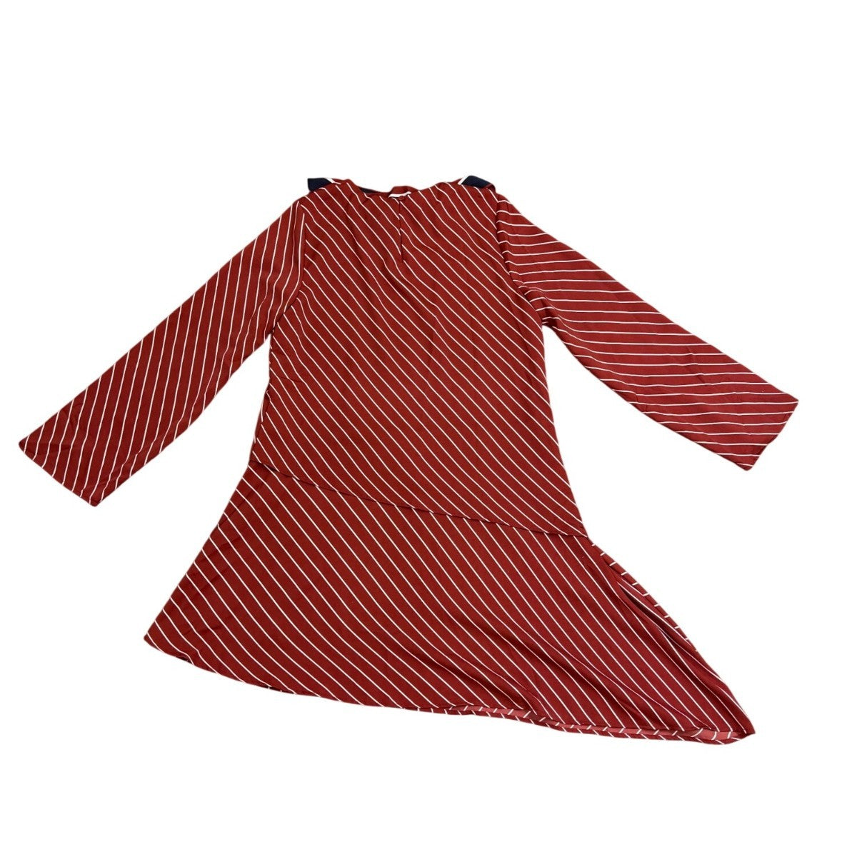 Who what wear Red & Navy Girls Striped Asymmetrical Bow-Tie Dress Sz M