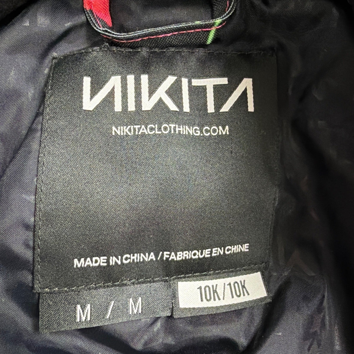 Nikita Womens Black & Floral Hooded Jacket Medium Weatherproof Stylish Design M