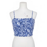 Abercrombie & Fitch Womens Blue/White Cotton Tank Top Adjustable Straps Sz M