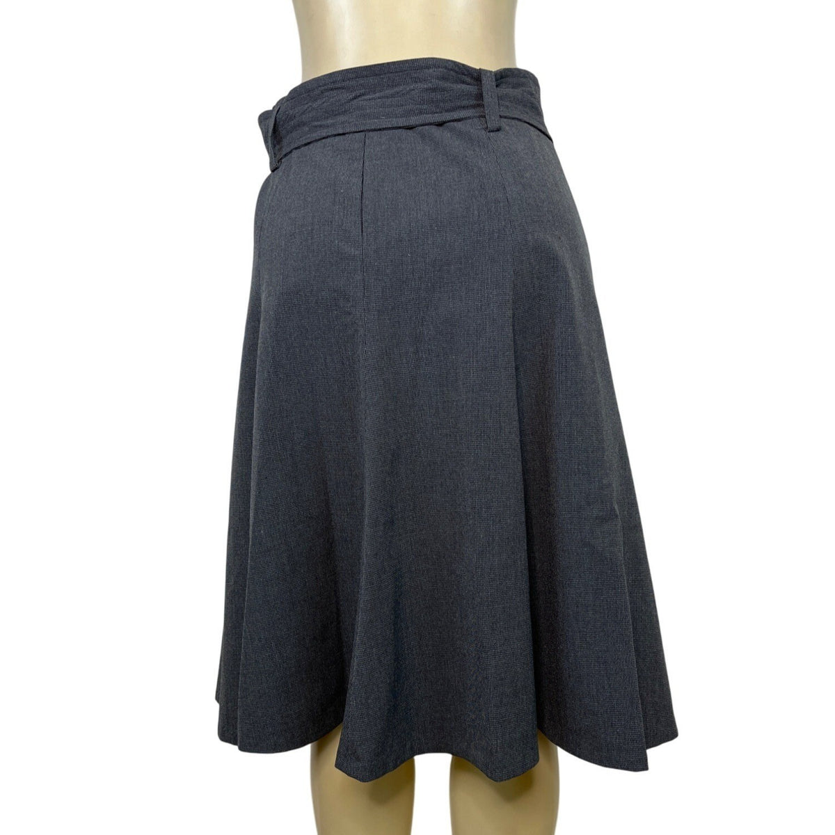 Grace Elements Women's Gray A-Line Midi Skirt With Belt Sz 6