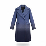 Banana Republic Womens Blue Wool Blend Ombre Coat Stylish Outerwear Size XS