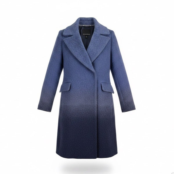 Banana Republic Womens Blue Wool Blend Ombre Coat Stylish Outerwear Size XS