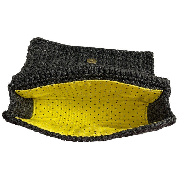 Faz De Conta By Mari Women's Grey Crocheted Clutch Sz M - New