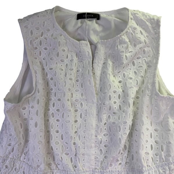 Zesica Women’s White Eyelet Sleeveless Maxi Dress Size XL