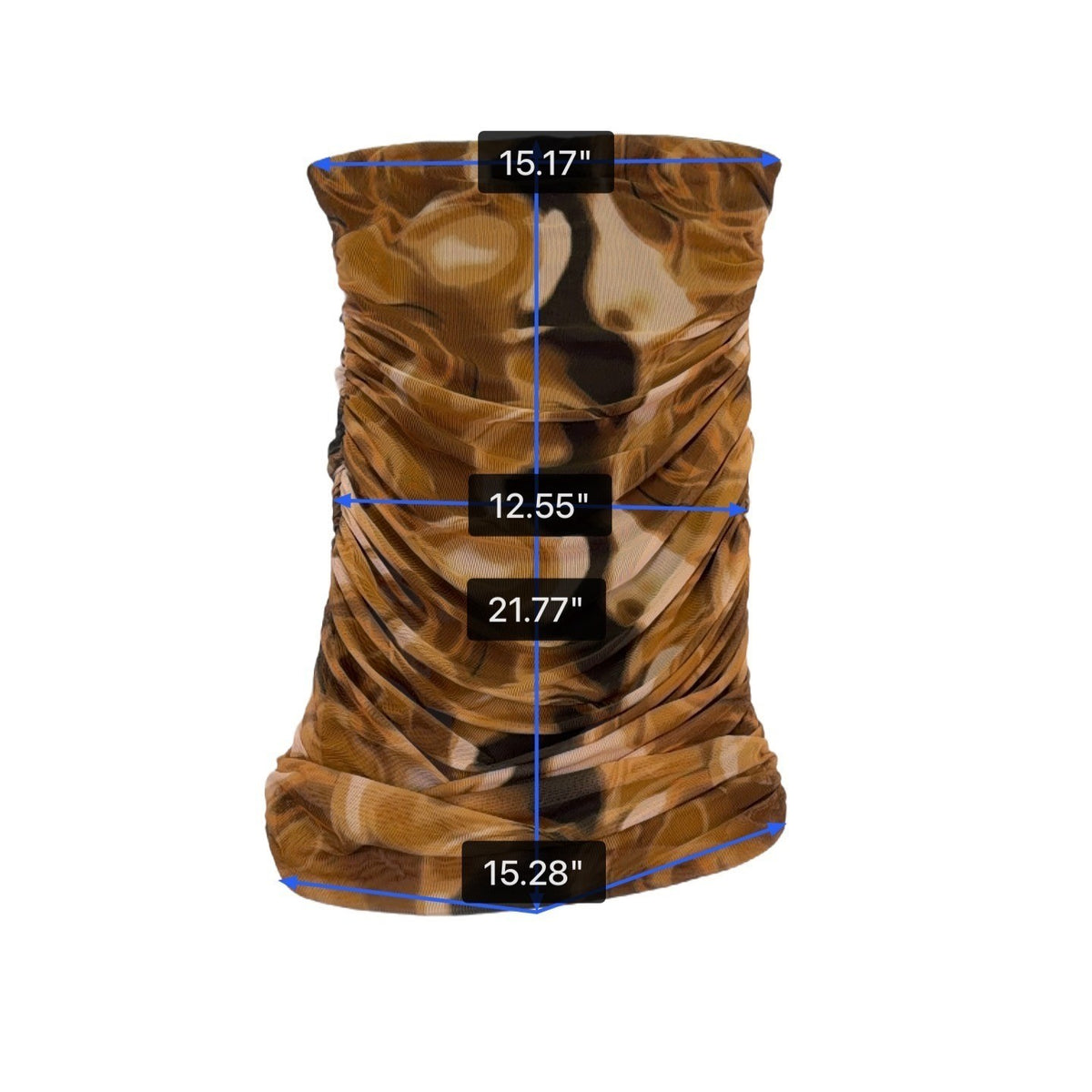 Fashion Nova Brown Multicolor Mesh & Stretch Mini Ruched Tube Dress Size L