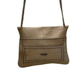 Vintage Women’s Beige Leather Handcrafted Tassel & Braided Strap Shoulder Bag
