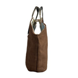 Handcrafted Women's Brown Silverware Crafty Art Handle Handbag Sz M
