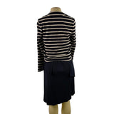 Lilla  P Women’s Navy Blue Dress & Striped Blazer Set Versatile Style Size S