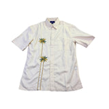 Weekender Mens White Embroidered Palm Tree Short Sleeve Shirt Size M