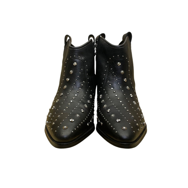 Sam Edelman Women’s Black Leather Studded Star Details Ankle Boots Size 7M