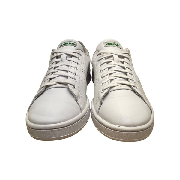 Adidas Mens White/Green Cloudfoam Comfort Advantage 2.0 Sneakers Size 8.5