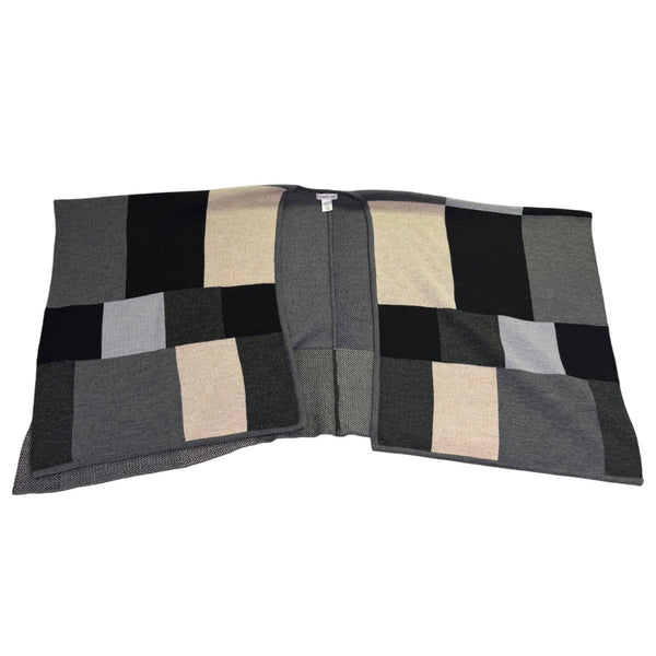 Coldwater Creek Colorblock Open Front Poncho Wrap