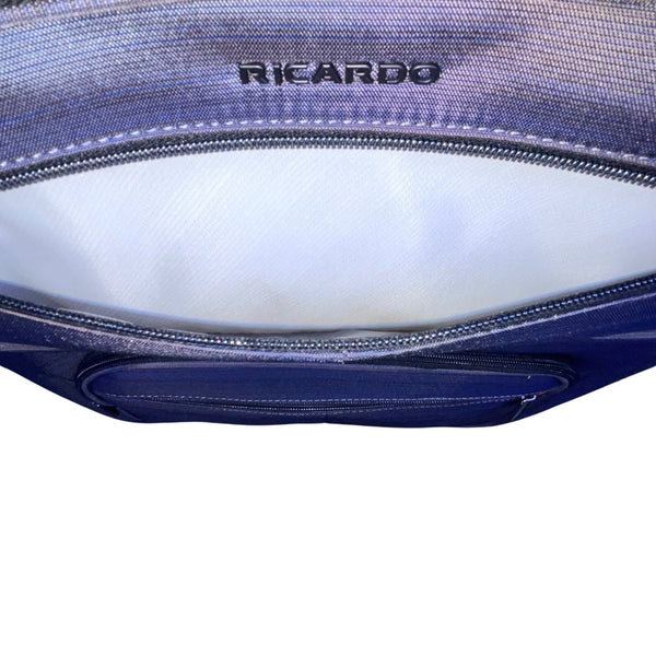 Ricardo Men’s Gray & Blue Blend Nylon 4-Wheel Spinner Expandable Travel Luggage