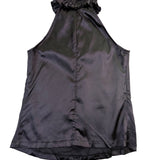 Blaque Label Womens Black Polyester Sleeveless Ruffle Halter Top Size L