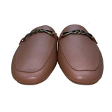 Naturalizer Women’s Brown Faux Leather Slip-On Chain Detail Mule Flats Size 8W