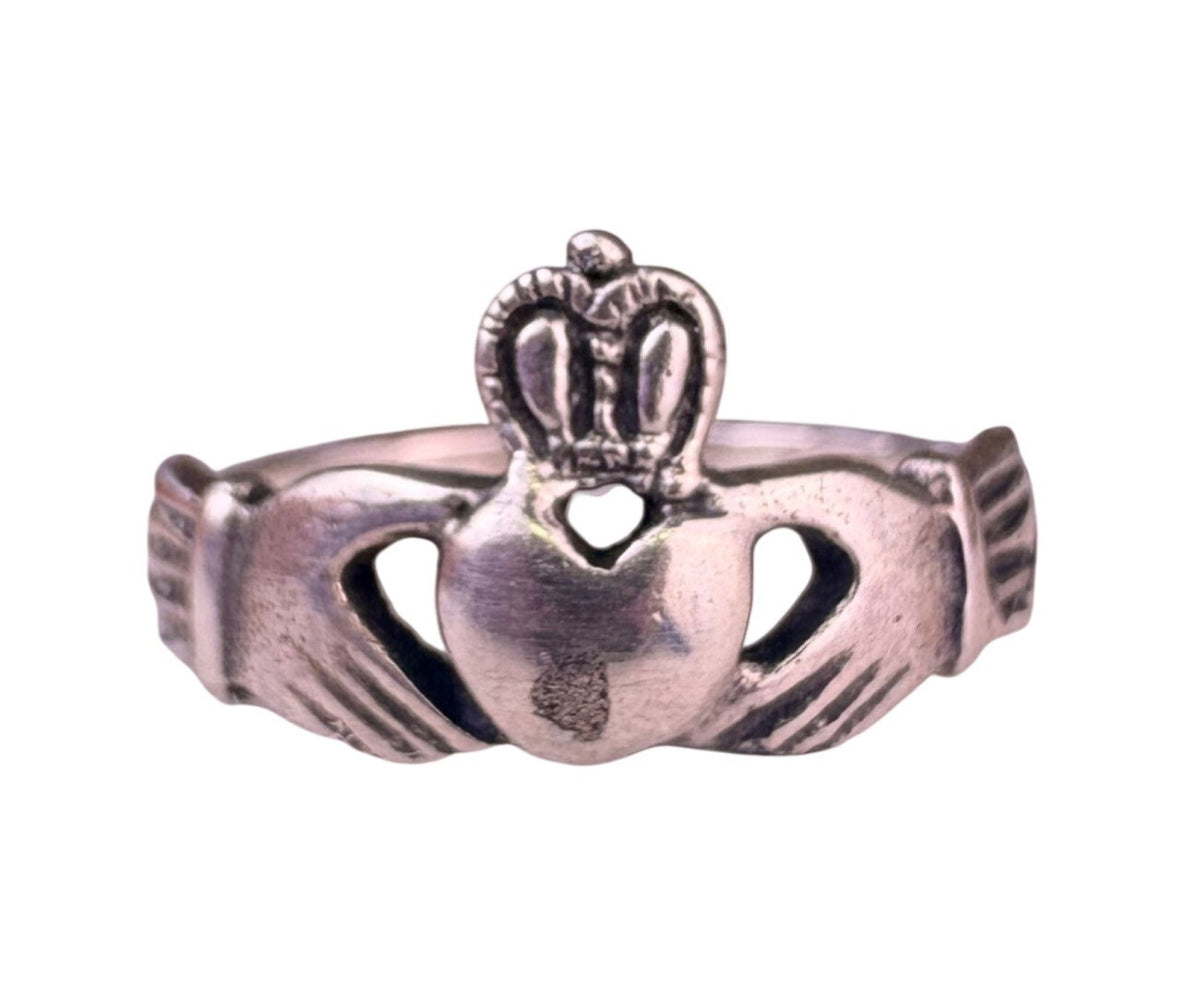 Sterling Silver 925 Womens Claddagh Ring Irish Triquetra Heart Design Size 6 