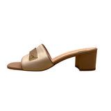 Kate Spade Women’s Beige & Pink Leather Phoebe Block Heel Slide Sandals Sz 7.5B