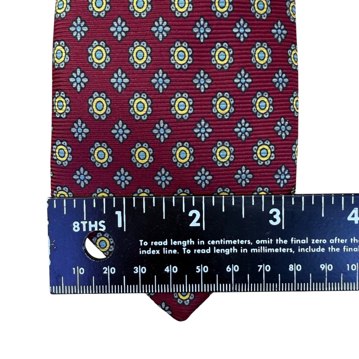 Jos A Bank Mens Burgundy Polyester Floral-Print Neck Tie Executive Collection