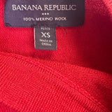 Banana Republic Womens Red Merino Wool Long Sleeve Sweater Sz Petite XS 