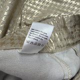 Flog Womens Beige Metallic Houndstooth Capri Pants Stretch Drawstring Sz 29